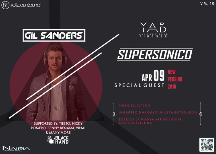 SUPERSONICO…SPECIAL GUEST DJ GIL SANDERS!!!