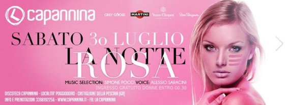 Sabato 30 Luglio – Capannina – La Notte Rosa
