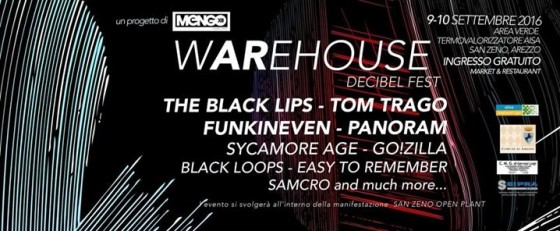 Warehouse Decibel Fest • 9/10 Settembre 2016 • Area Verde San Zeno – Arezzo