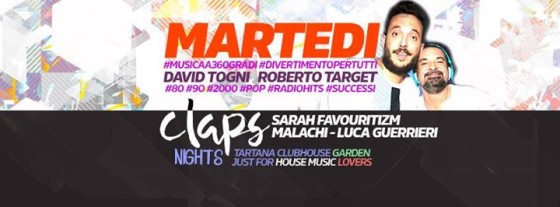 Martedi #musicaa360gradi + Claps Night: for house music lovers