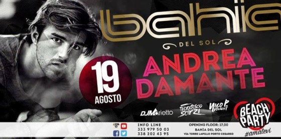 Andrea Damante ospite a “Bahia Del Sol”
