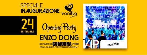 Sabato 24 Settembre – Opening VIP PARTY – Vanilla