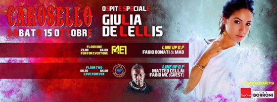 Sab. 15.10 / Carosello Disco / Giulia De Lellis+Fabio Mc