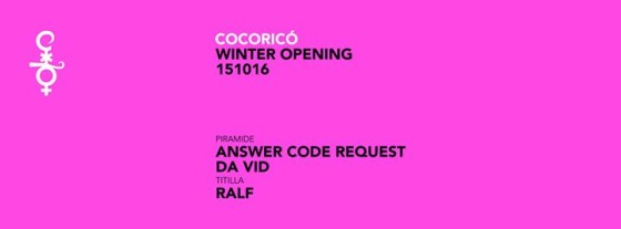 Cocoricò 15_Oct w/ Answer Code Request, Da Vid & Ralf
