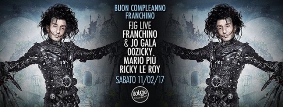 L’11 febbraio il compleanno di Franchino al Bolgia di Bergamo