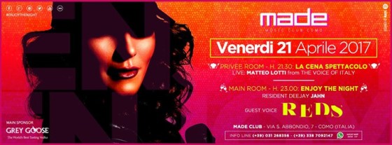 EnjoyTheNight | Venerdi 21 Aprile 2017 at Made Club (Como)
