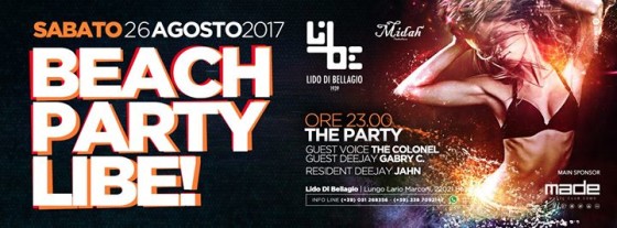 BEACH PARTY LIBE! – Sabato 26 Agosto 2017 at LiBe