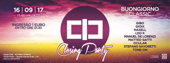 Summer Closing party – 1€ Night&Day