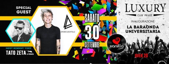 Sabato 30 Settembre – Inaugurazione VANILLA & Luxury club priveè