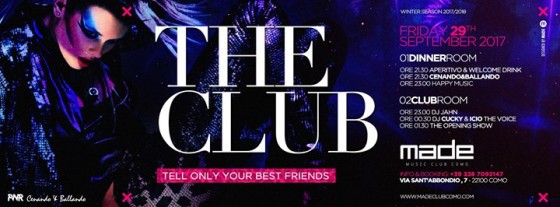 Friday 29th September 2017 at Made Club