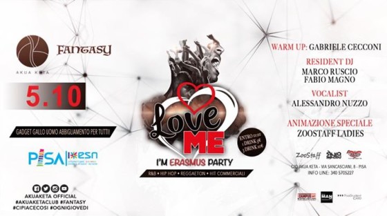 Gio 5 Ott • Love ME, I’m Erasmus • R&b Hip Hop Reggaeton Hit Commerciali • Akua Keta Club
