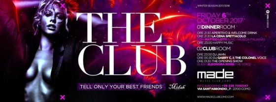 Friday 6th October 2017 at Made Club