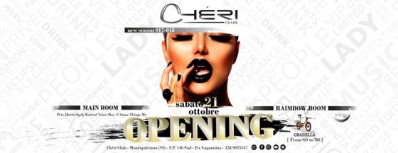 Sabato 21 Ottobre – Chéri Club | Opening