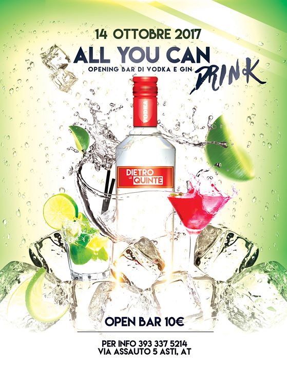 Sab. 14 – All you can drink – Dietro le quinte Asti