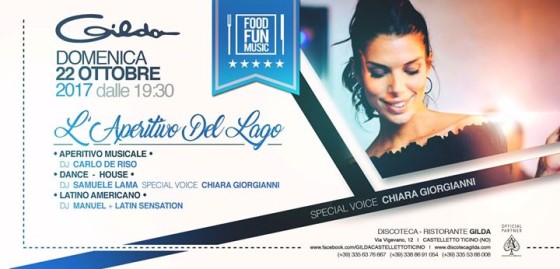 Discoteca Gilda ••• L’Aperitivo del Lago • Domenica 22 ott 2017