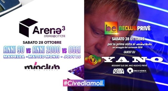 Sab 28.10_Due eventi: Arena al cubo + Yano dj