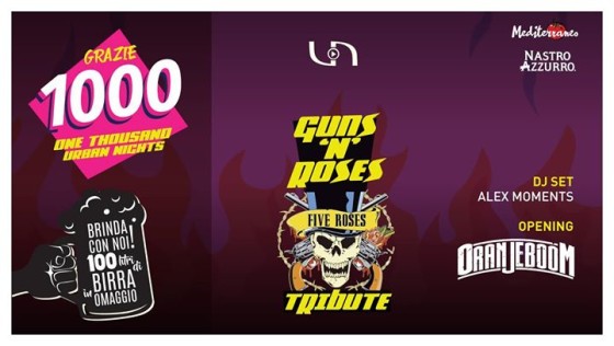 Grazie Mille: Five Roses (Guns’s’Roses trib band) + Oranjeboom