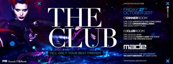 Friday 27th October 2017 at Made Club