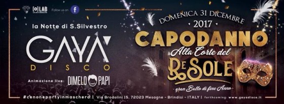 Dom. 31 Dic.- Capodanno Alla Corte Del Re SOLE- Gran Ballo di fine Anno.