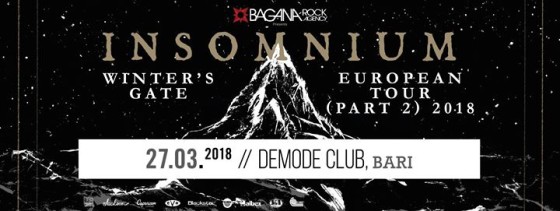 Insomnium “Winter’s Gate Tour” – Demode Club, Bari – 27 Marzo