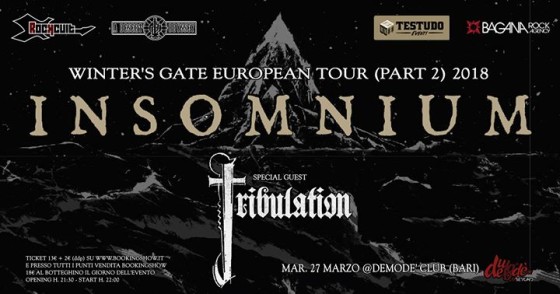 Insomnium + Tribulation, 27 marzo @Demodè Club, Bari