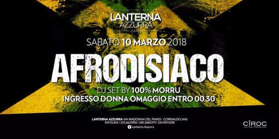 AFRODISIACO : Sabato 10 Marzo : Om. Donna entro le 00:30