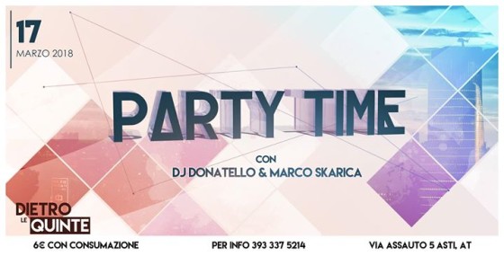 Sab. 17 Marzo – Party Time – dietro le quinte